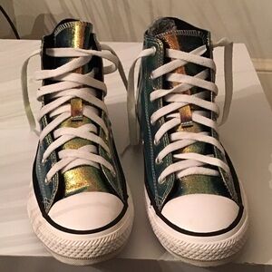 Metallic High-Top Kids Sneakers